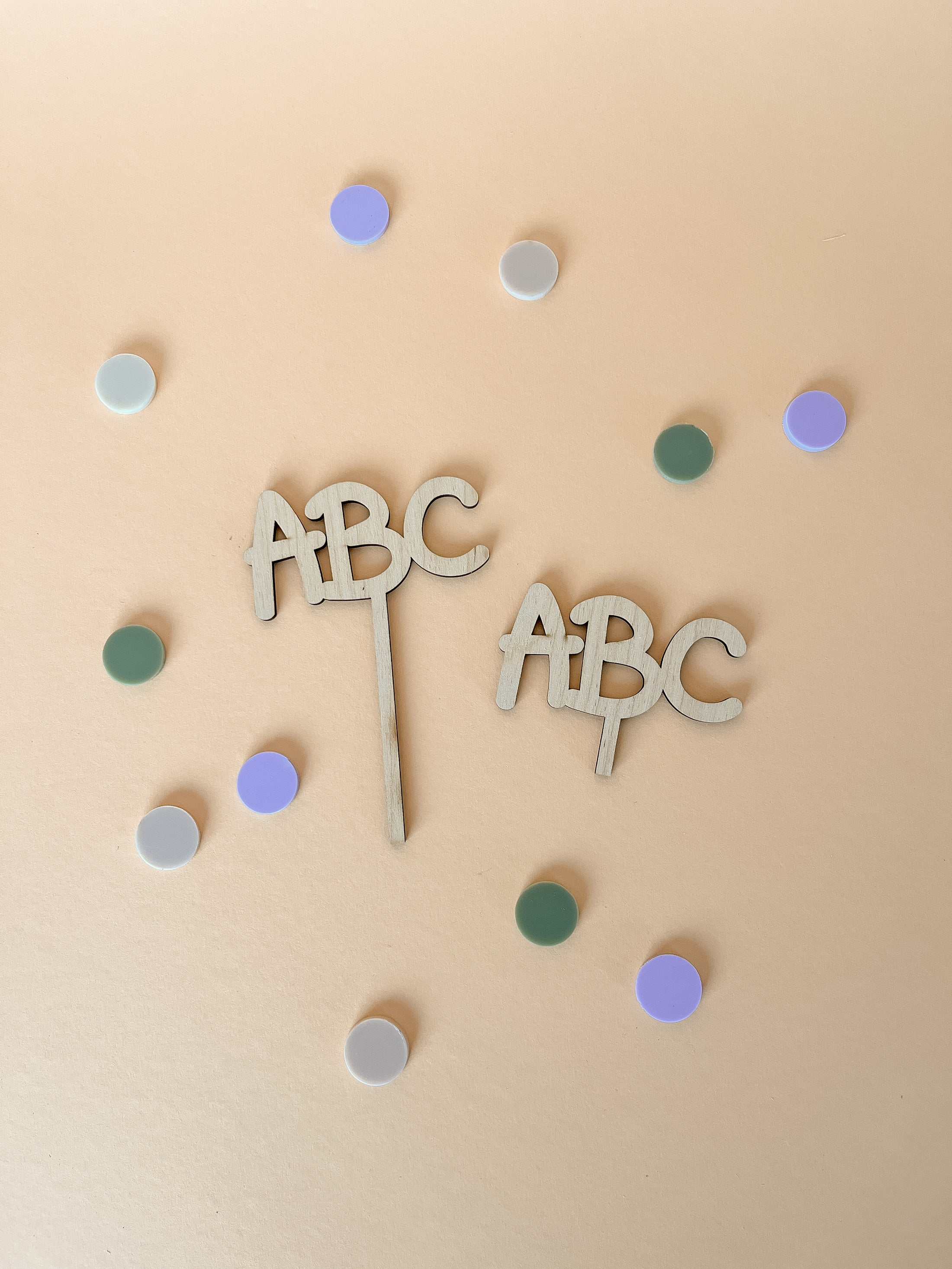 Cake Topper Einschulung ABC oder 123 aus Holz