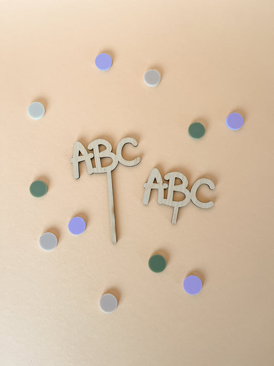 Cake Topper Einschulung ABC oder 123 aus Holz