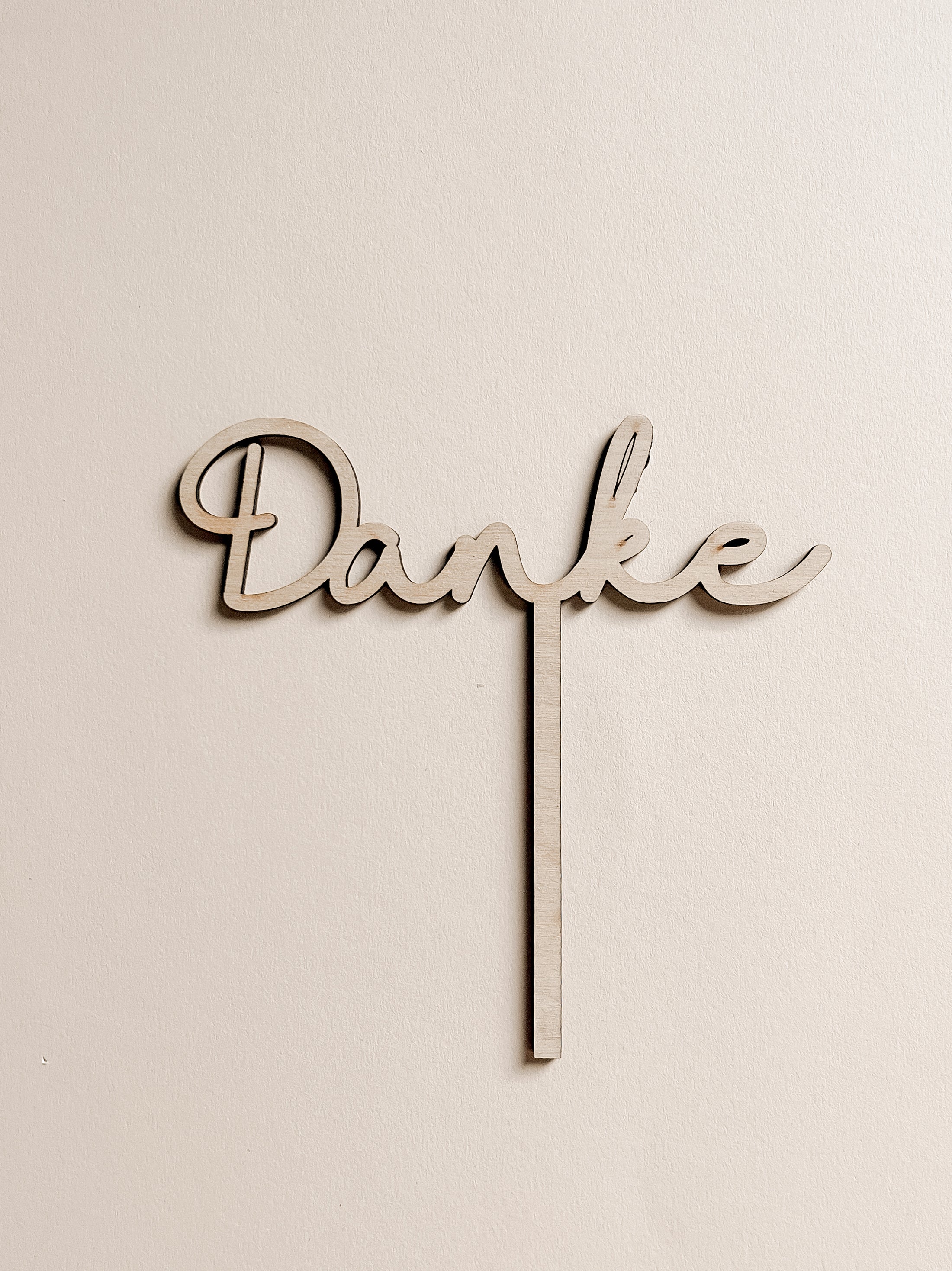 Cake Topper DANKE  Schreibschrift | bunt oder Holz