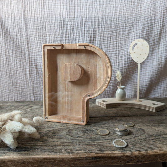 Spardose Monogramm mit Name aus Holz